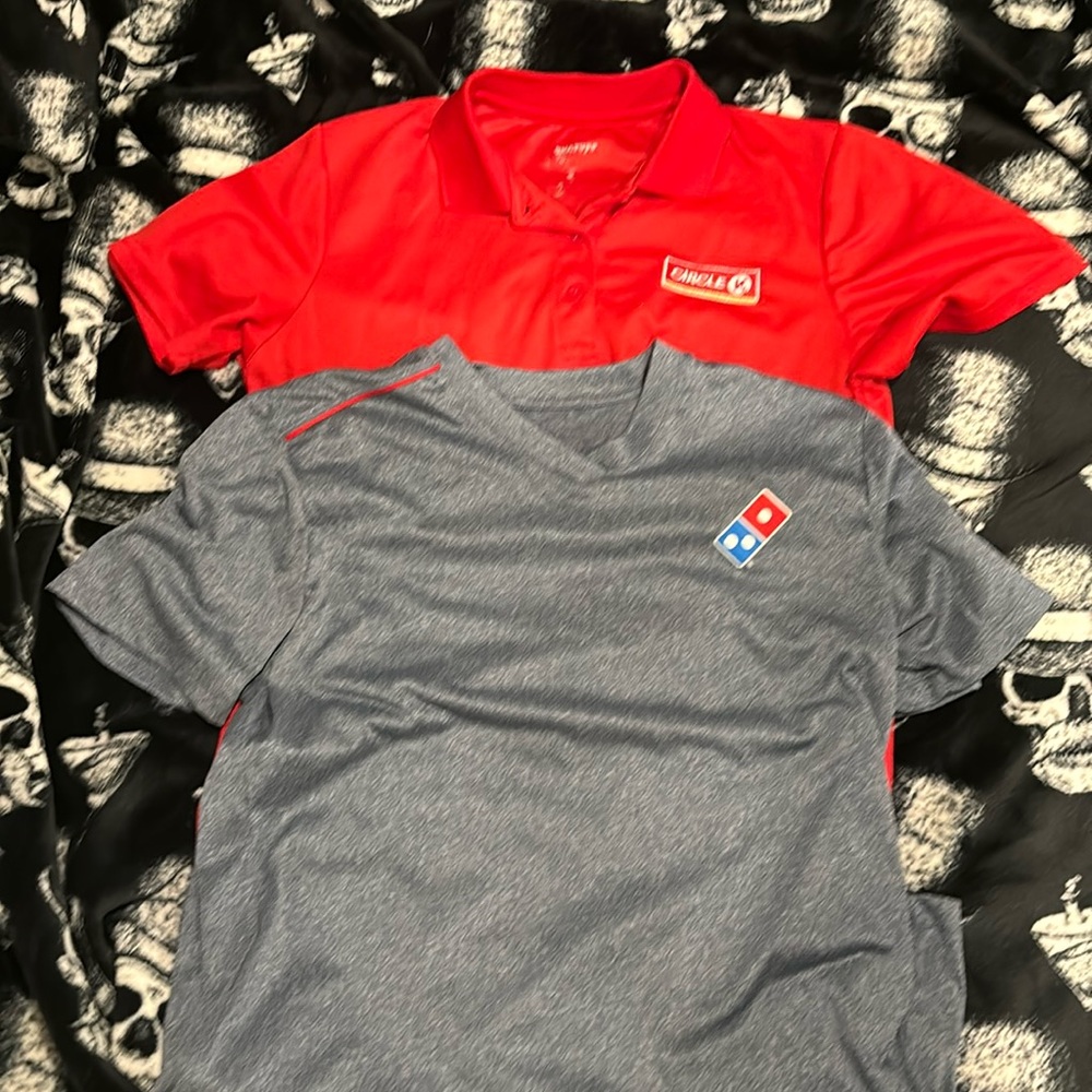 Grey blue and red work shirts size Medium